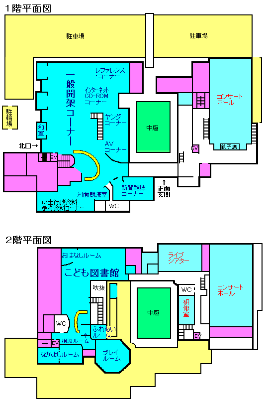 松任図書館・学習センター平面図